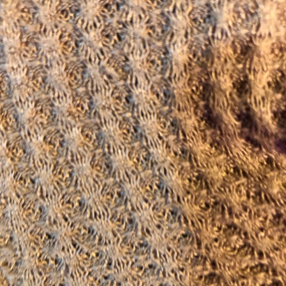 Free People Women’s Tan Waffle Knit Long Sleeve Shirt Size L - Picture 5 of 7